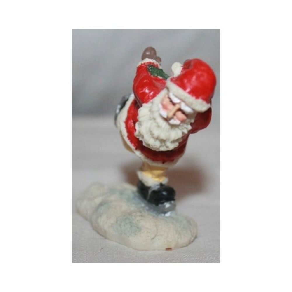 Vintage Resin 2.5" Christmas Santa Figurine Unknown Brand
